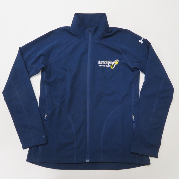 Under Armour Jacket Womens Small UA Storm Launch Run Fitted Blue Heatgear Light - Picture 1 of 7